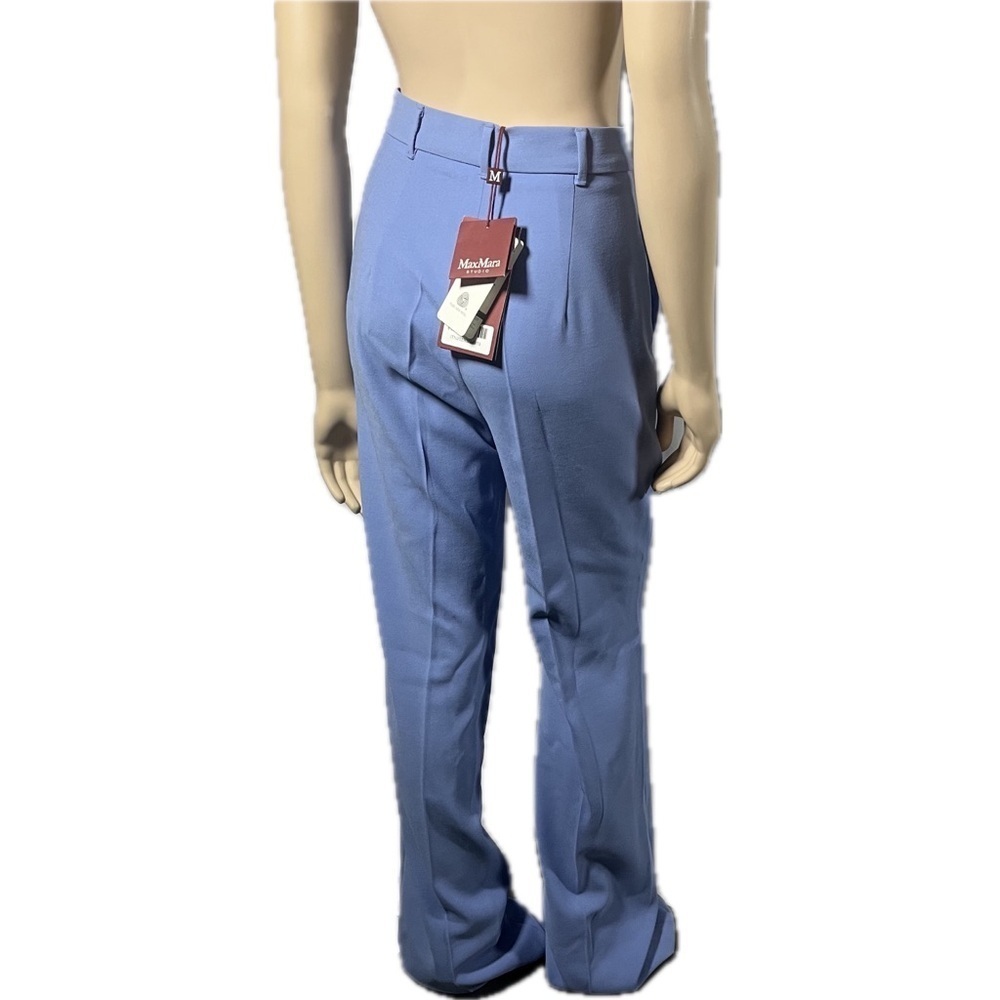 NWT Max Mara Agami Periwinkle blue 100% Wool Trouser Pants